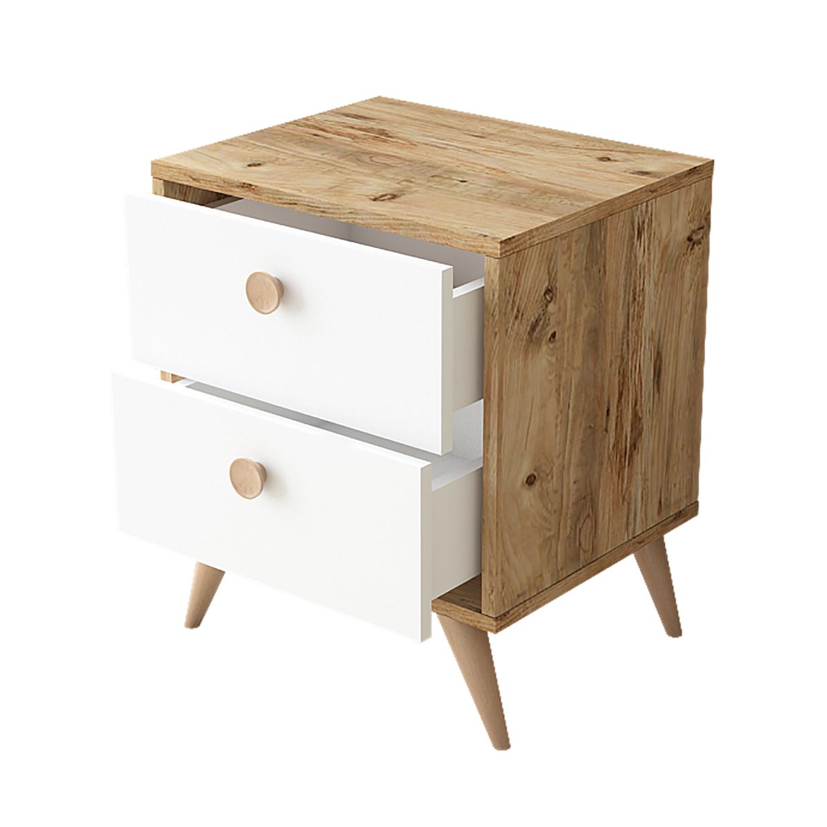 Yurupa Chest of Drawers Nightstand with 2 Drawers Retro Legs Buy