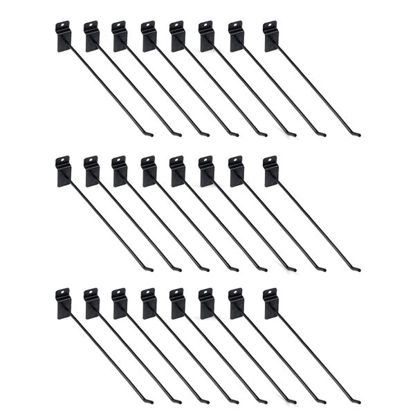 24 Piece Black Shelf Hooks, Hook Slot Board Storage Hooks