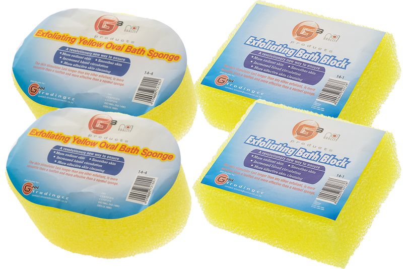 Bath Sponge Yellow Combo
