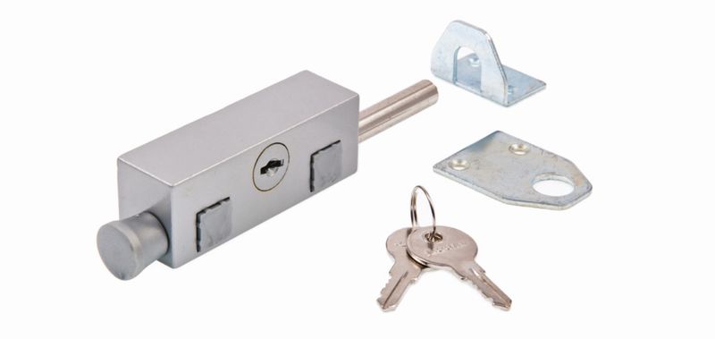 Sanlic Jaguar Silver Security Push Lock Patio Bolt