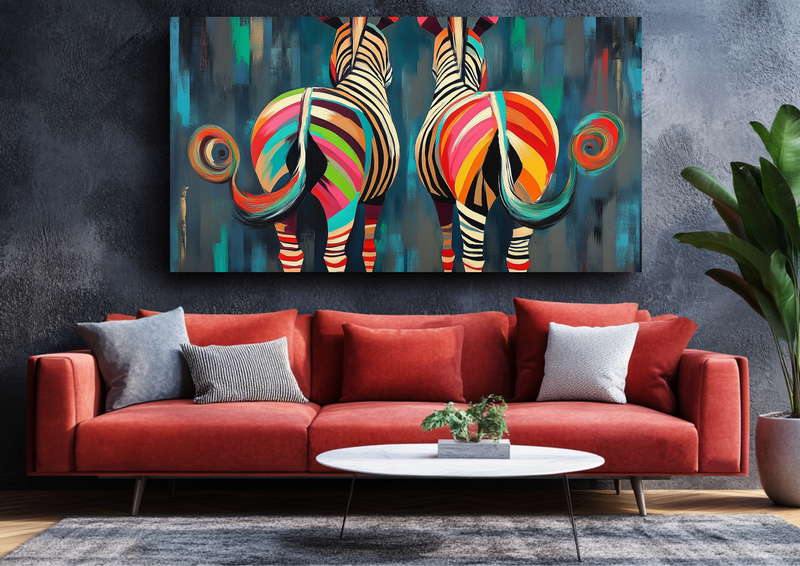 Canvas Wall Art - Geometric Zebra Patterns Abstract - BX0298