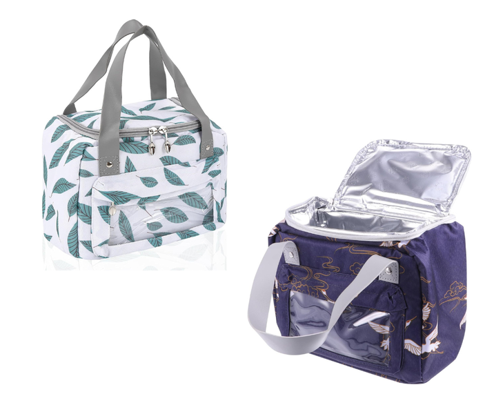 2 Pack Combo Insulated Tote Lunch Cooler Bag Portable Picnic School Work Camp