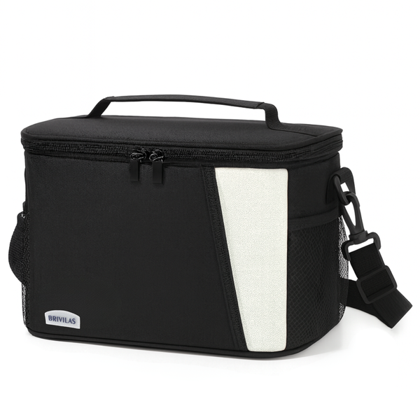 Brivilas Large Square Stripe Insulated Lunch Bag - (20 H X 25 L X 17.5 W)