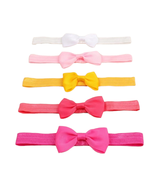 5 Pieces Baby Bow Decor Hair Band