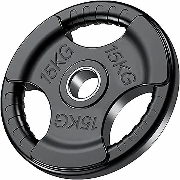 i-Fitness Olympic Rubber Tri-Grip Plate - 15kg (Single)