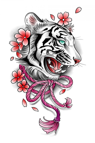 Tattoo - Waterproof High Quality Skin Safe - Jumoing Tiger