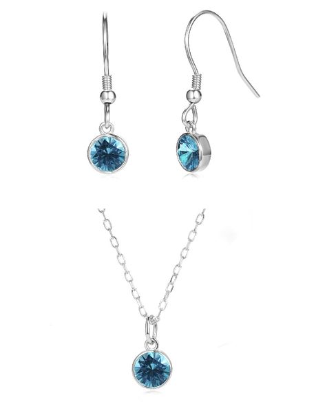 Crystalize 925 Silver December Birthstone Set with Swarovski Crystal