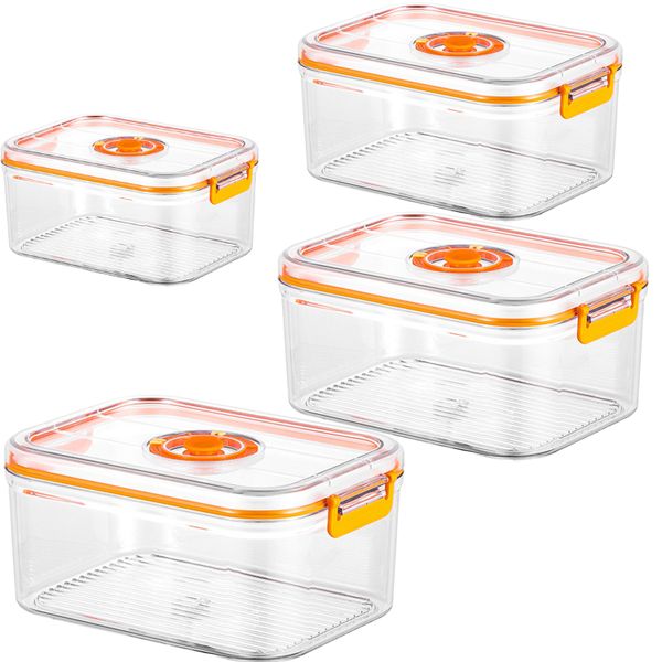 Vacuum-Sealed Fresh-Keeping Food Storage Containers - 4-Piece Set