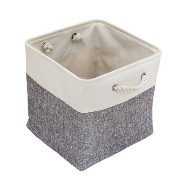 Collapsible Linen Storage Basket with Liner for Toy Organization in Bedroom