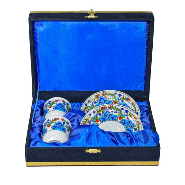 Turkish Coffee Set for 2 People with Fancy Box-4 pcs