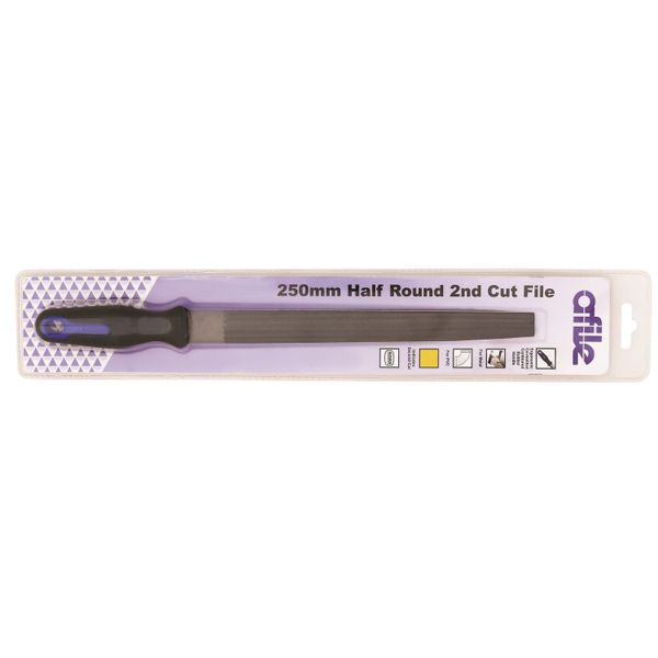 Afile - File - Half Round - 2nd Cut - P/P - 250mm - 2 Pack