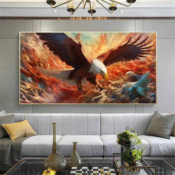 Canvas Wall Art - Feathered Fury Abstract - 0692