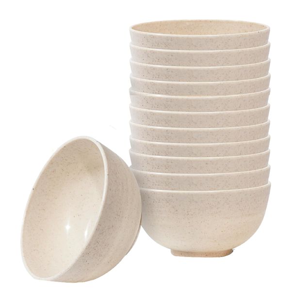 Kitchen Lightweight Eco-Friendly Wheat Straw Cereal Bowls Set of 12 - 12cm