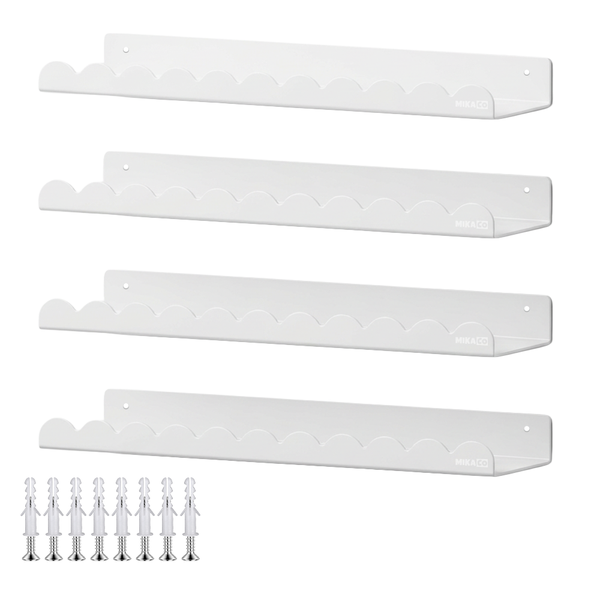 MIkaco Wall-Mounted Metal Book Shelves Floating Storage Rack (Set of 4)