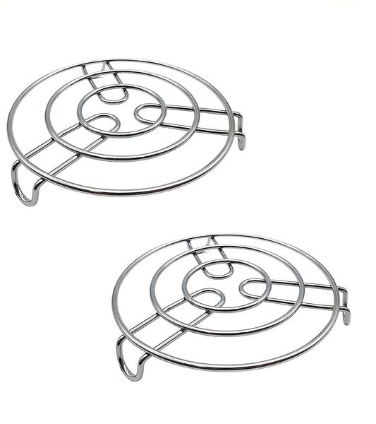 Stainless Steel Trivet Kitchen Hot Pot Holder Steamer Rack Stand - 2-Pack