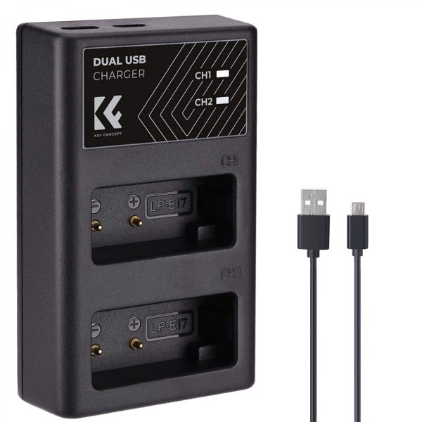 K&amp;F Dual Charger for Canon LP-E17 batteries | KF28.0008