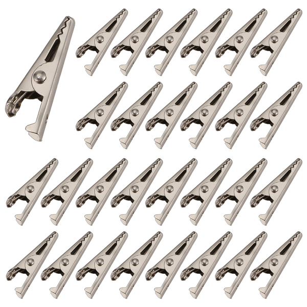 100Pcs 1 06In / 27Mm Mini Metal Alligator Clips Crocodile Clamps