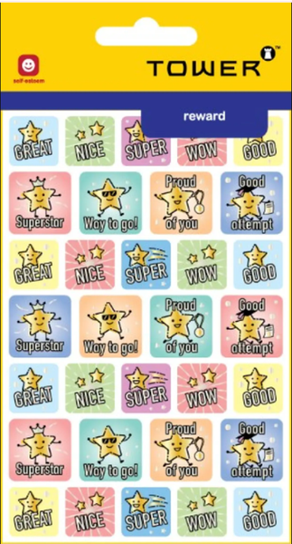 Tower - Glitter Success Stars Stickers