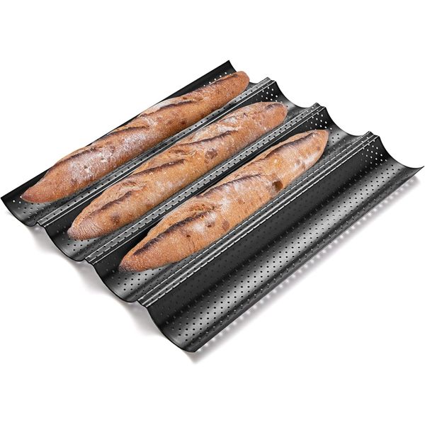 Baguette Pan Perforated 4 Baguettes Baker Tray French Bread Baking Mould