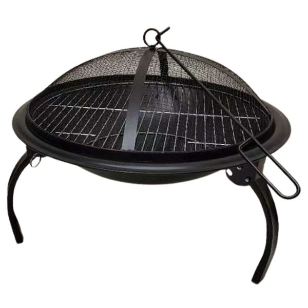 Lifespace Folding Portable Fire Pit Bowl with Braai Grid &amp; Dome