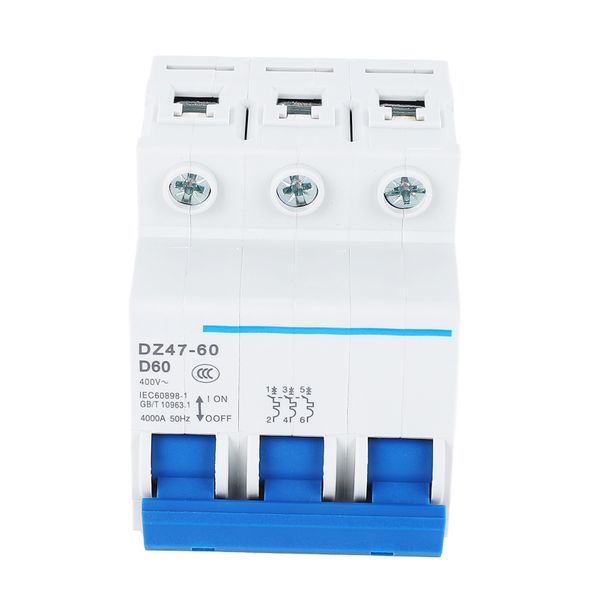 Circuit Breaker 3P D60 400V 60A 6KA for Mini DIN Rail Mount