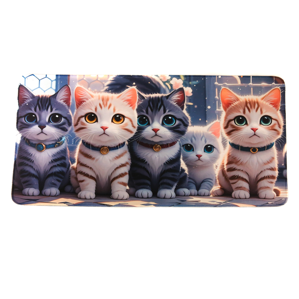 Neoprene Desk Mat - Cats - Non-Slip Surface for Keyboard or Laptop