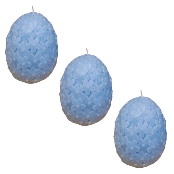 Decorative Flower Egg Long Burn Candles - 3 Piece