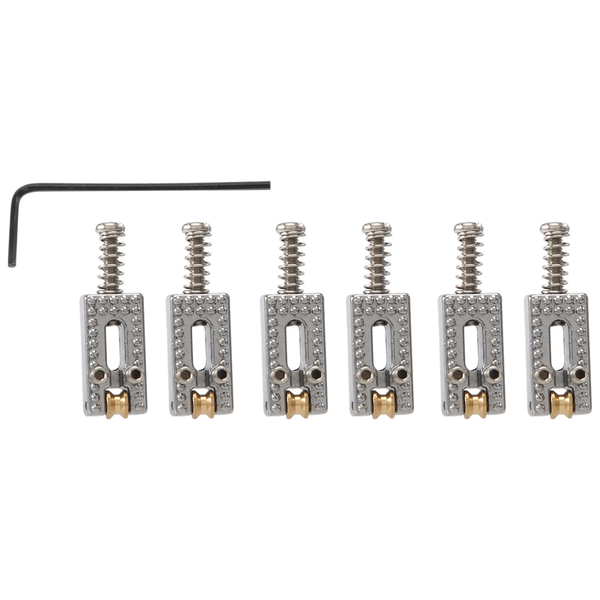 6 Roller Bridge Tremolo Saddles With Wrench Chrome Color
