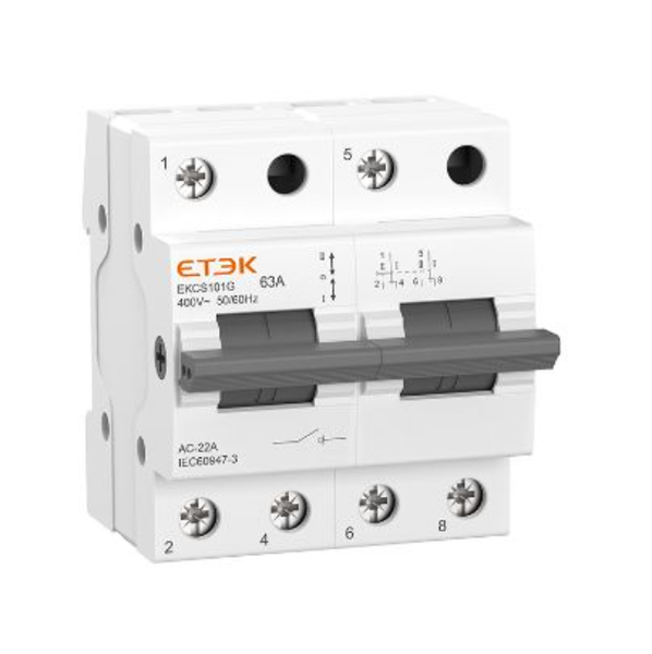 Etek: AC Modular Changeover Switch 1-0-2 2P 63A
