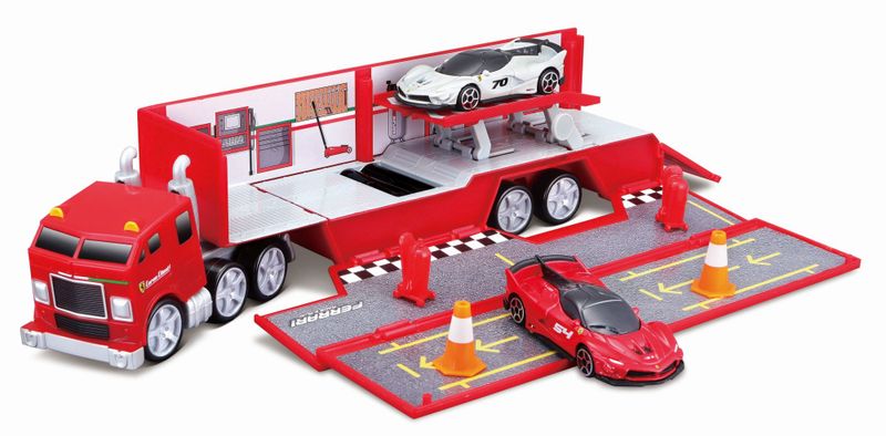 Maisto Fresh Metal Ferrari Evolution Hauler with 2x 3-Inch Cars