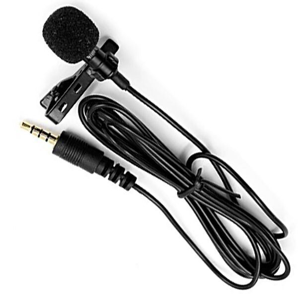 Microphone with Hands Free Clip-on Mic for iPhone Android Smartphone -Black
