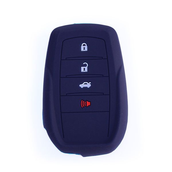 Silicone Car Key Protector Compatible with Toyota 4 Button Type 3 - Navy