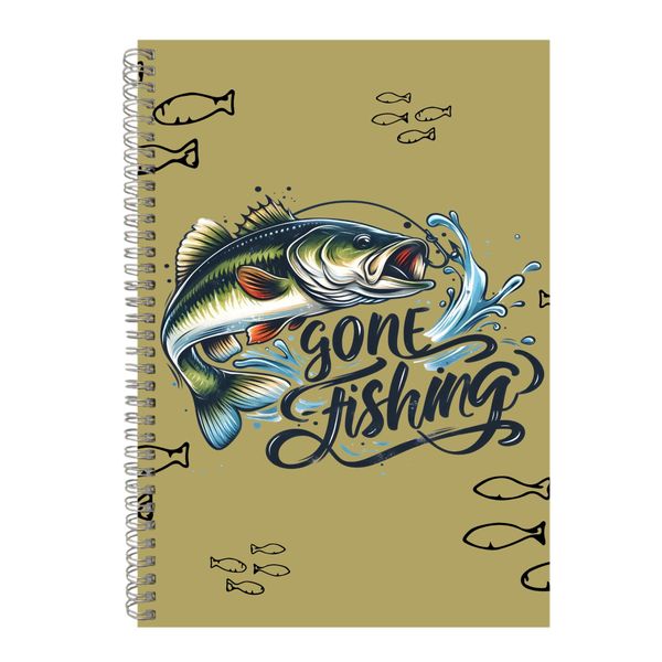 Caught A4 Notebook Spiral and Lined Fishing Lovers Graphic Notepad Gift 199