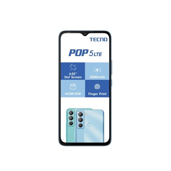 Tecno Pop 5 64/2GB Dual Sim - Ice Blue