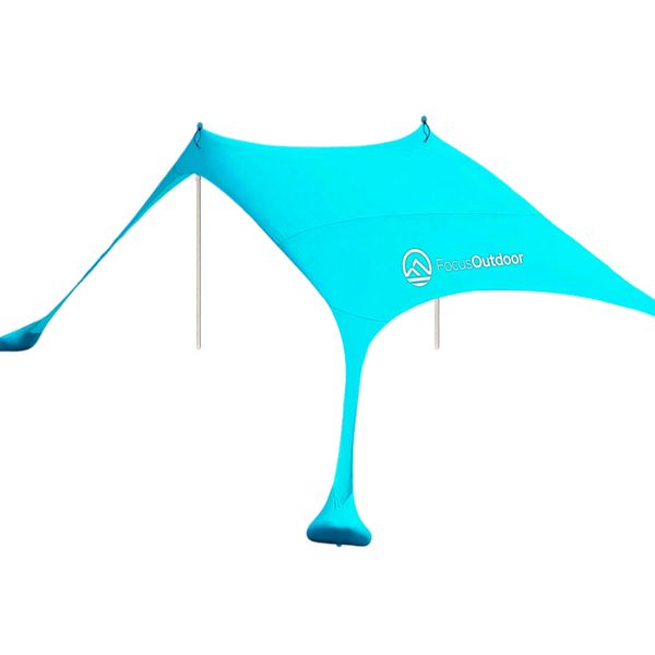 FocusOutdoor Pop Up Lycra Beach Shade Tent Gazebo With Attached Anchor Bags