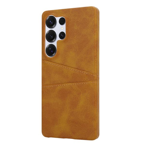 Luxury Tan Leather Cover Compatible with Samsung Galaxy S25 Ultra