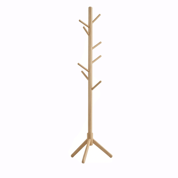 Solid Wood Garment Rack Free Standing Clothes Hanger for Entryway Bedroom