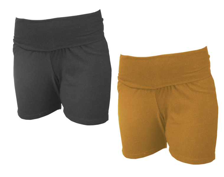 Maternity shorts-2 Pack-Navy &amp; Mustard