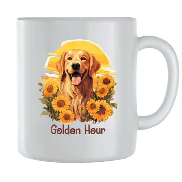 Golden Hour Coffee Mugs for Men Women with Golden Retriever Graphic Cups109