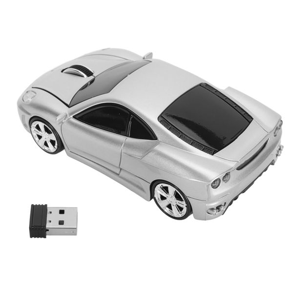 Wireless Mouse Office Car-Shaped Silver 1600DPI