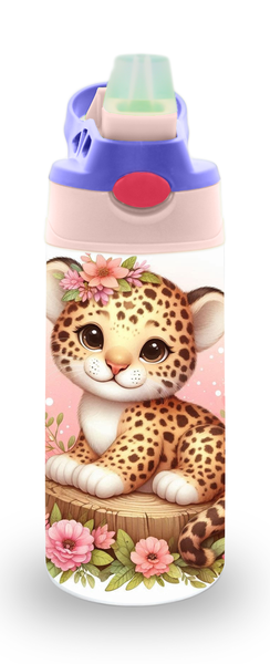 Girly Safari Animals Design 5 12oz Double walled Stainless Steel Bottle
