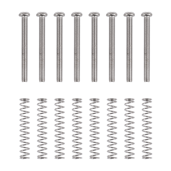 8 Pcs M3x30MM Electric Guitar Adjust Height Screw and Springs -Silver
