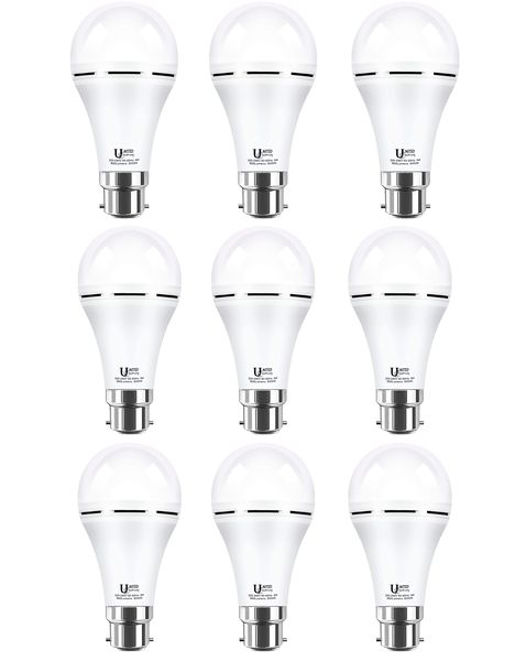 9 PCS Rechargeable LED Emergency Bulb-Daylight (9W-B22)