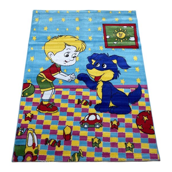 Colorful Machine Woven Kids Rug - 180 x 133 cm