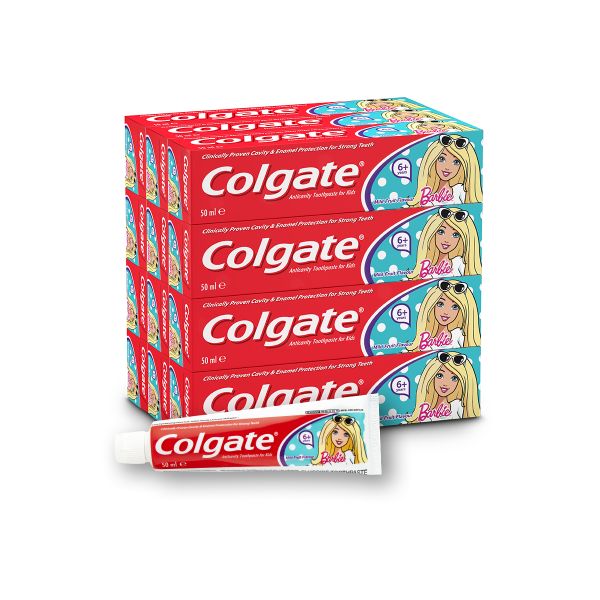 Colgate Kids 6+ Years Barbie Anticavity Toothpast, Bulk Offer - 12 X 50ml