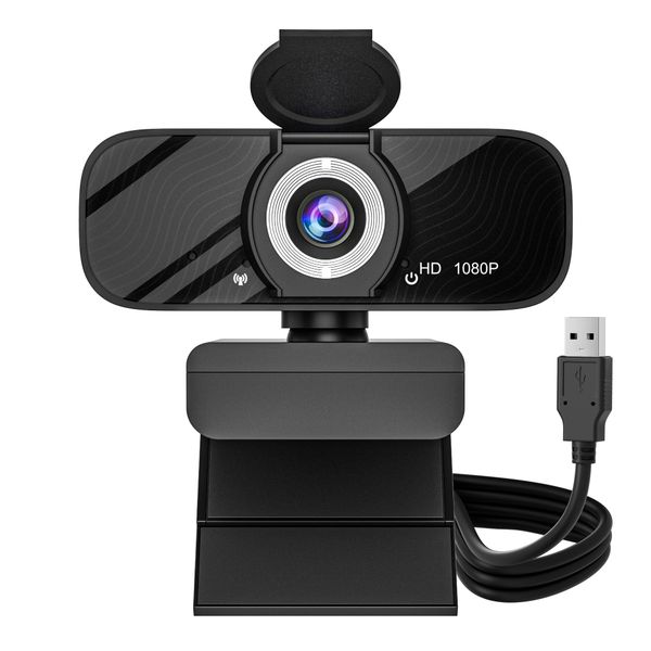 1080P Webcam and Wide Angle Camera with Built-in Microphone and Tripod