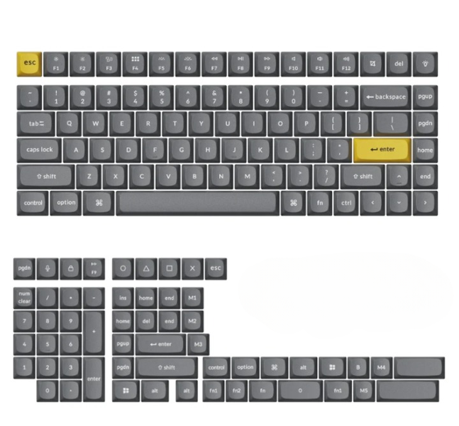 Premium Double-Shot PBT OSA Full Keycap Set - Dark Grey
