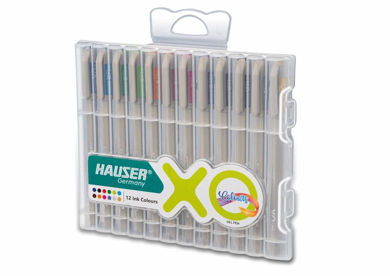 Hauser GERMANY XO Multi-Colour Gel Pen 12 per Set