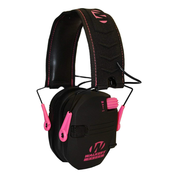 Walker's Razor Slim Electronic Ear Muffs - Pink Accent
