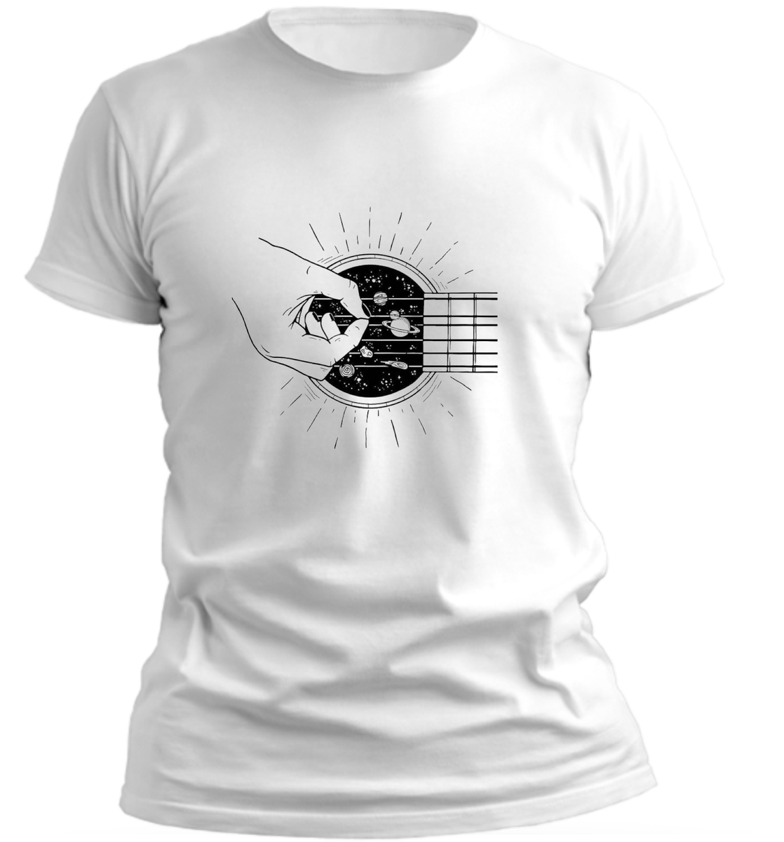 PepperSt Men's White TShirt String Theory Guitar Shop Today. Get